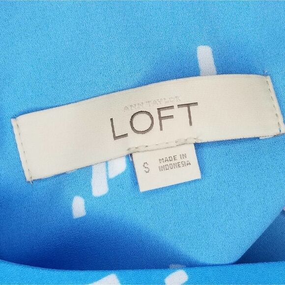 LOFT Ruffle Flutter Sleeve Cut Out Back Blouse - Picture 5 of 7